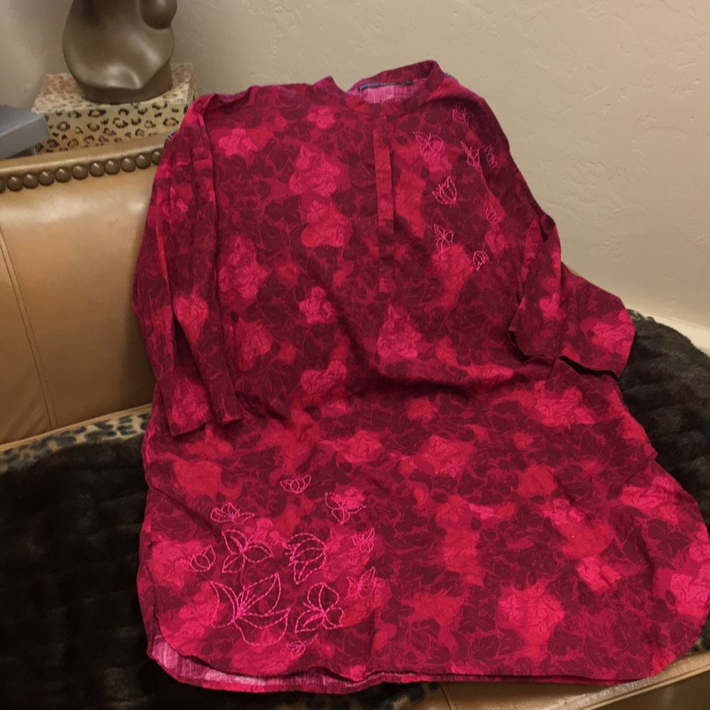 Gudrun Sjoden Embroidered Cotton Tunic Top